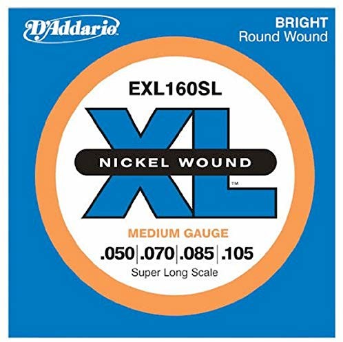 DAddario XB050SL pojedyncza struna do gitary basowej, z oplotem niklowym, Super Long Scale.050 XB050SL