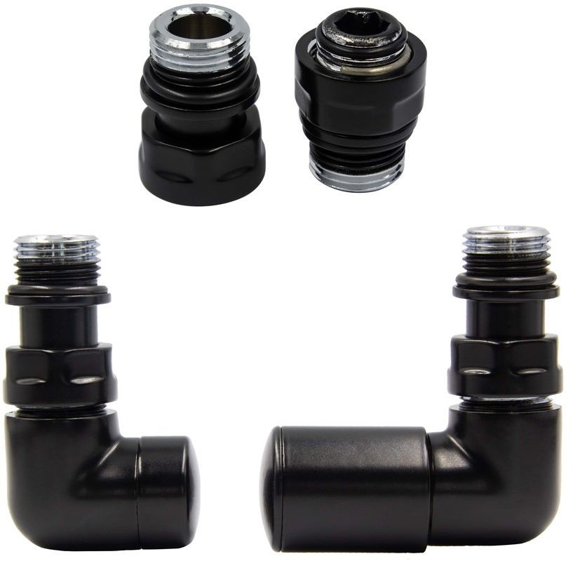 Varioterm Zawór regulacyjny Vision ze złączką PEX/CU /GZ1/2 /GW1/2 - czarny mat instalacja 1/2 - złączka GZ1/2 prawy VIR24P(GZ1/2)