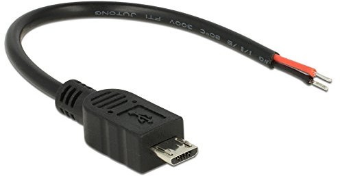 Delock 82697 kabel USB 2.0 Micro B wtyk na 2 x otwarte końcówki kabli czarny 82697