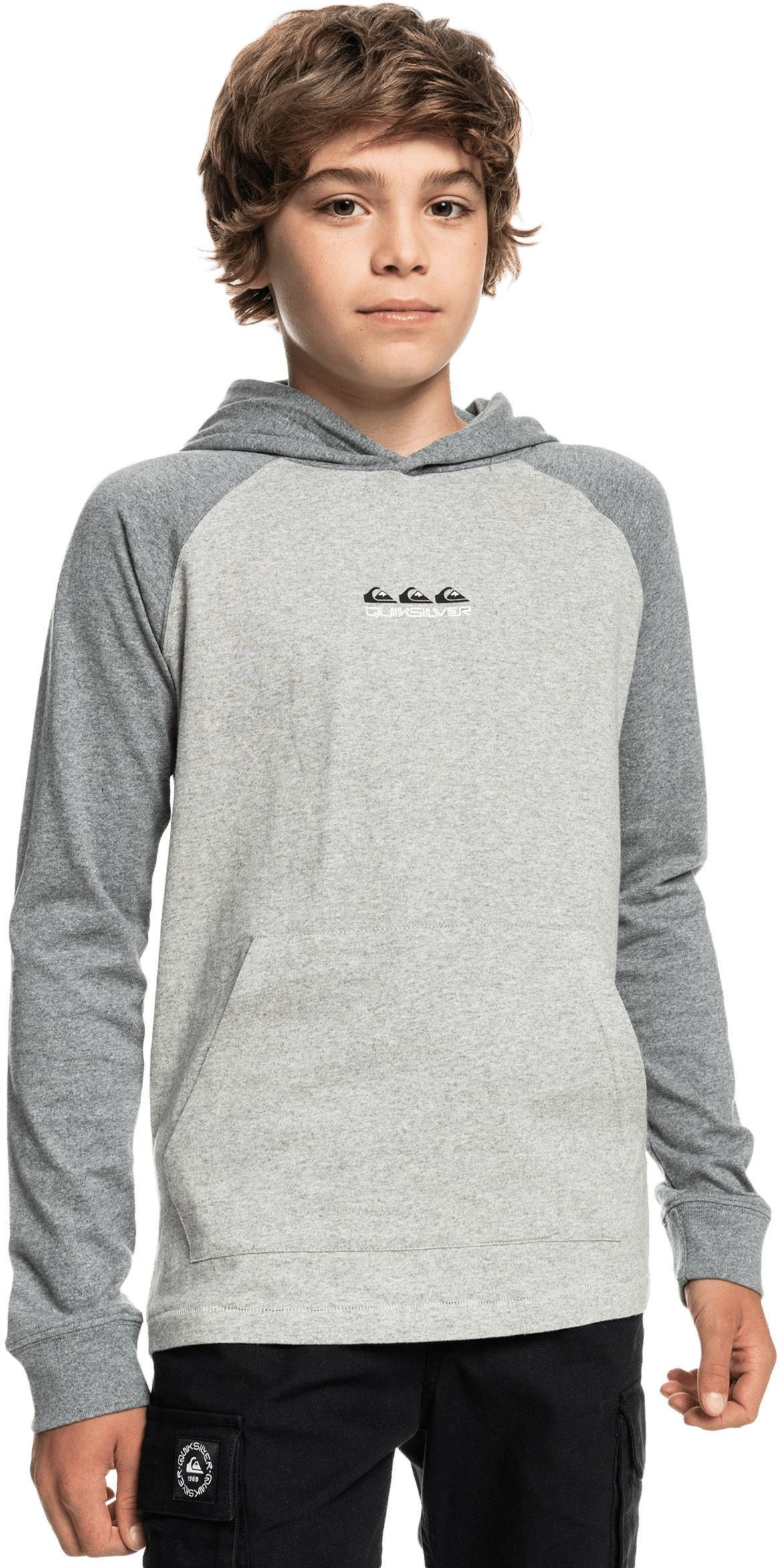 Quiksilver bluza ęca YOUTH BUXTON RAGLAN HOOD Dark Grey Heather KRPH