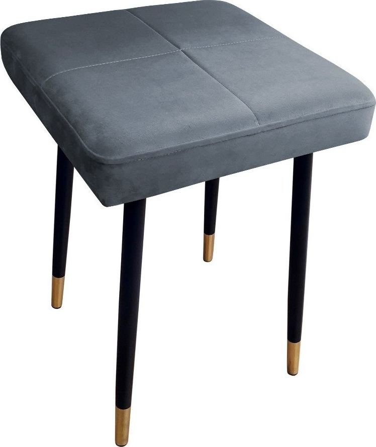 Atos Taboret SQUARE 2 BL VELVET ciemno szary AS-MAX-BL14-CIEMNY-SZARY-NOGI-ZLOTE