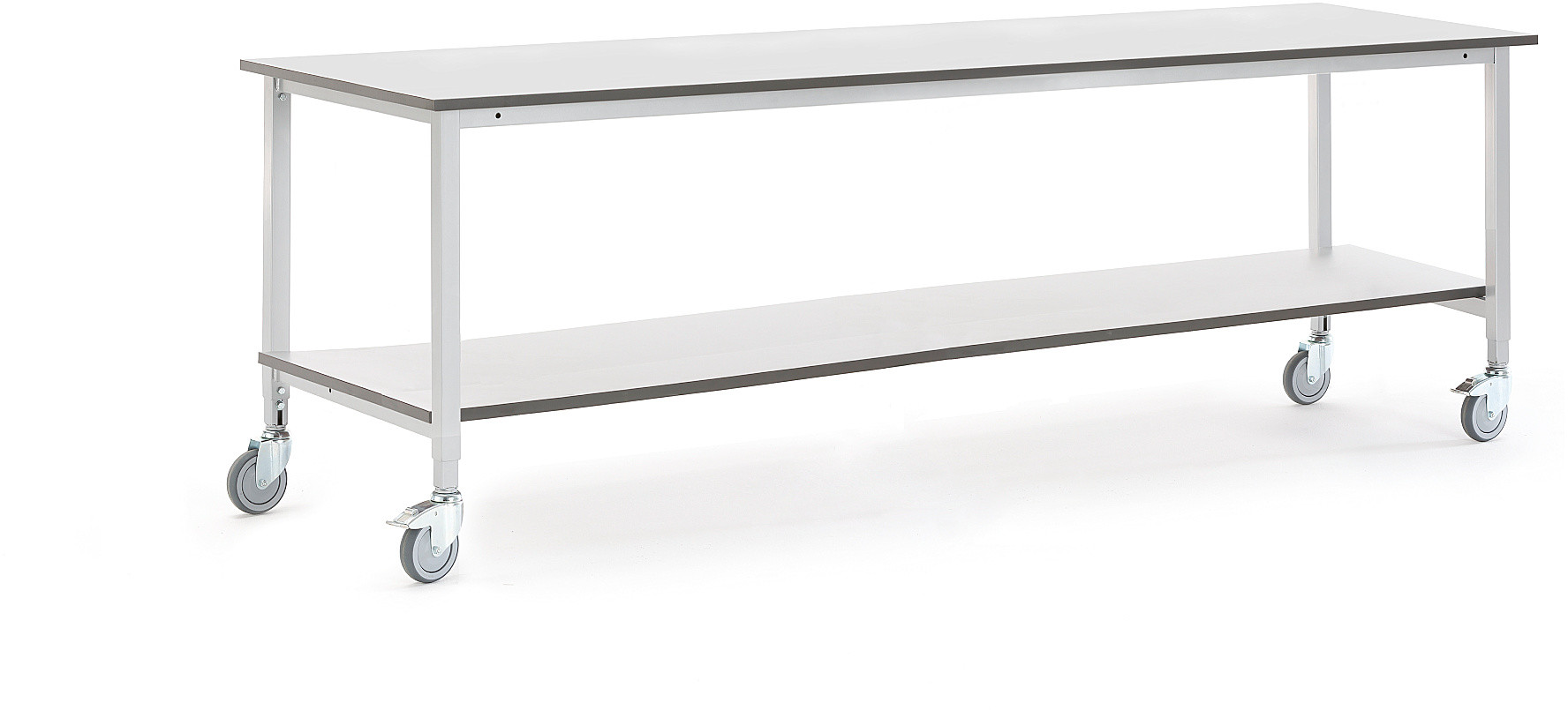 AJ Mobilny stół roboczy z dolną półką 2500x800mm szary 2740781