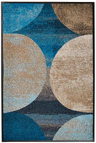 wash+dry Wycieraczka wash + dry brązowo-petrol rozmiar 50 x 75 cm (014310)