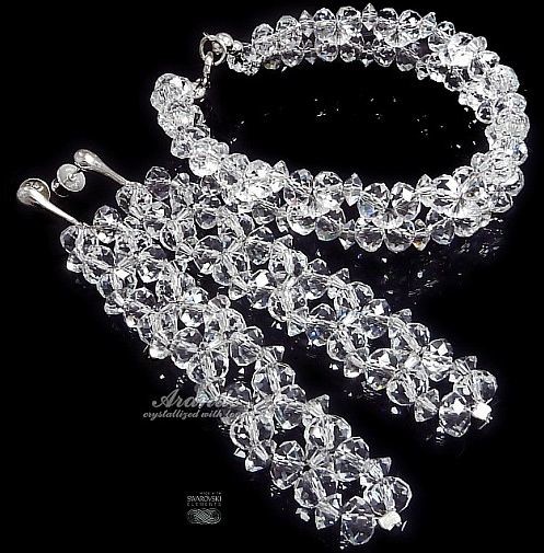 Arande Komplet Swarovski Ślubny Briolette Srebro 3460776965