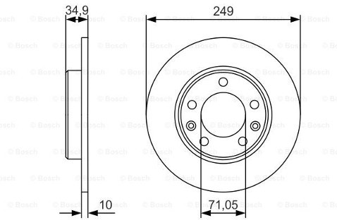 BOSCH Tarcza hamulcowa tylna, 0 986 479 C23  0986479C23