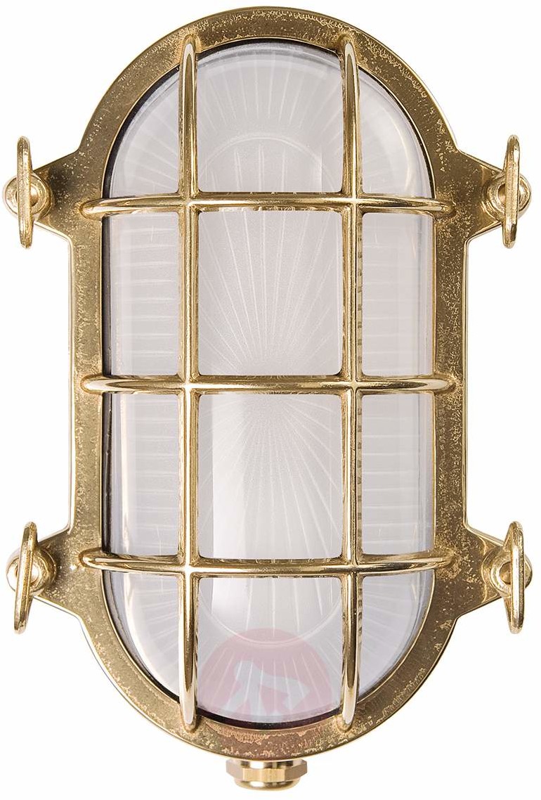 Moretti Owalna lampa w stylu morskim Hook, mosiądz