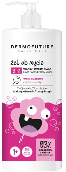 DermoFuture Żel do Mycia 3 w 1 Wata Cukrowa 500 ml