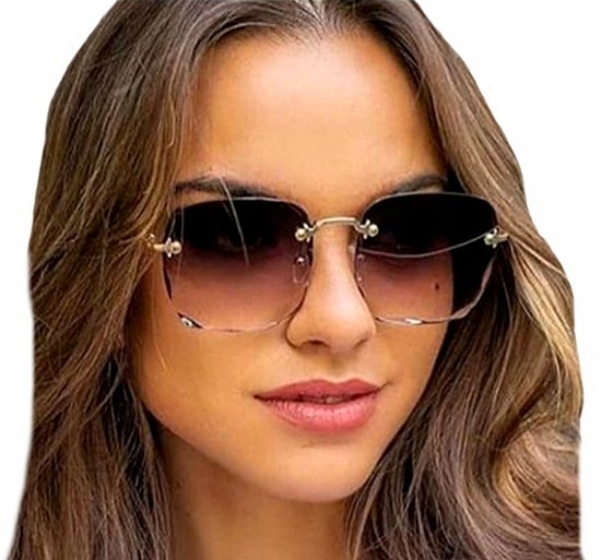 Okulary Oversize damskie pilotki cieniowane hot