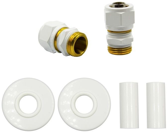 Vario Term Zestaw maskujący rozety+tuleje+złączki GZ1/2 Cu/Pex - biały mat PEX - instalacja alu-pex ZMR1GZ1/2x1621