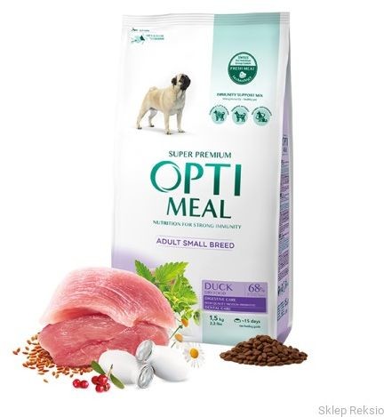 Optimeal Kompletna sucha karma dla dorosłych psów małych ras - Kaczka 1,5 KG