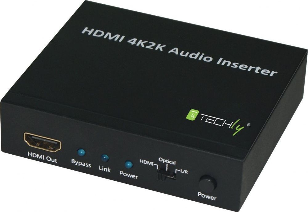 Techly HDMI 2K4K AUDIO INSERTER HDMI/TOSLINK/AUDIO STEREO L/R IDATA HDMI-AI4K