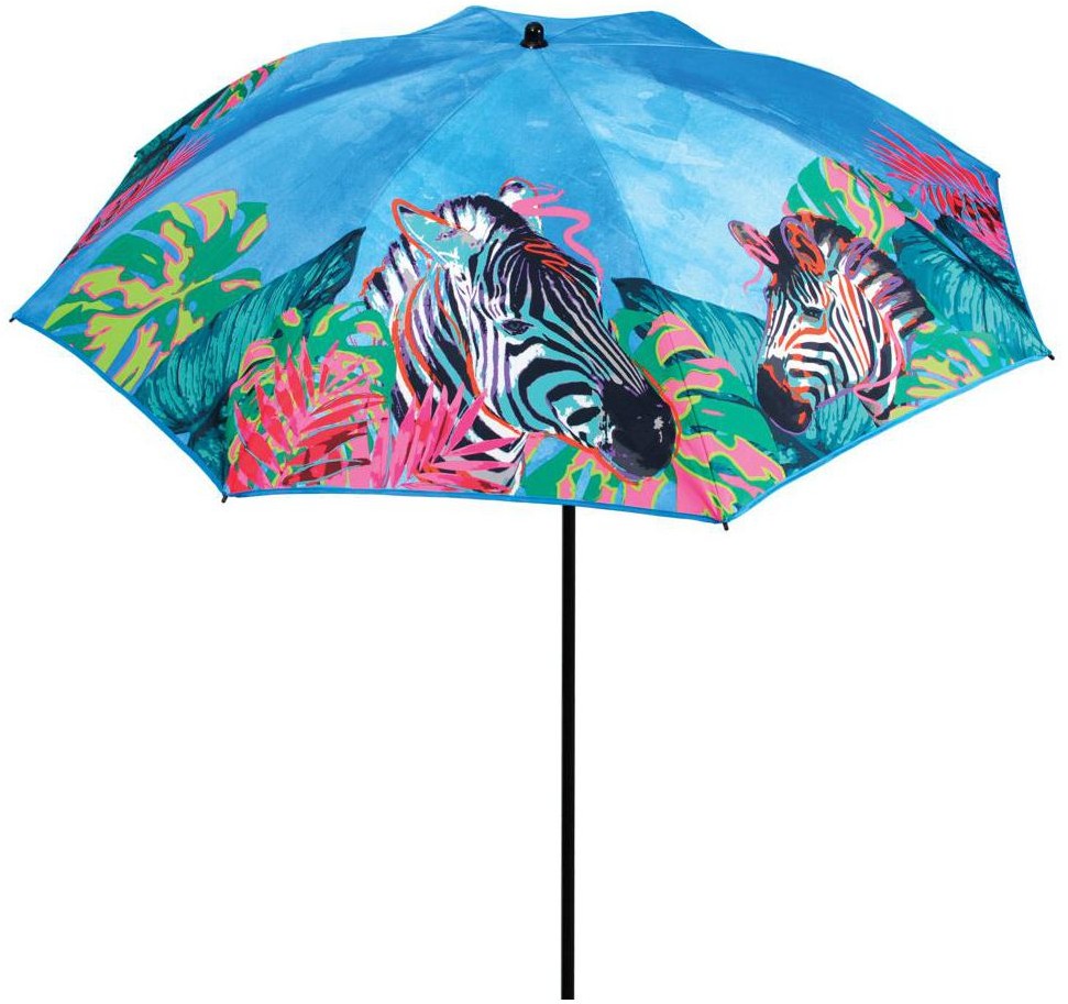 JUMI Parasol przeciwsłoneczny 200 cm ZEBRA niebieski okrągły