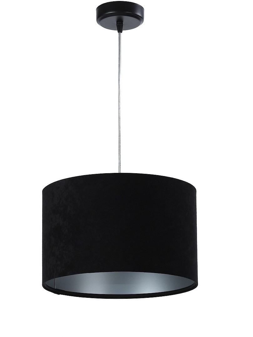 Koncept BPSKONCEPT Lampa wisząca welurowa czarny srebrny tkanina pcv Gloria 30 BPS 010-008-30CM