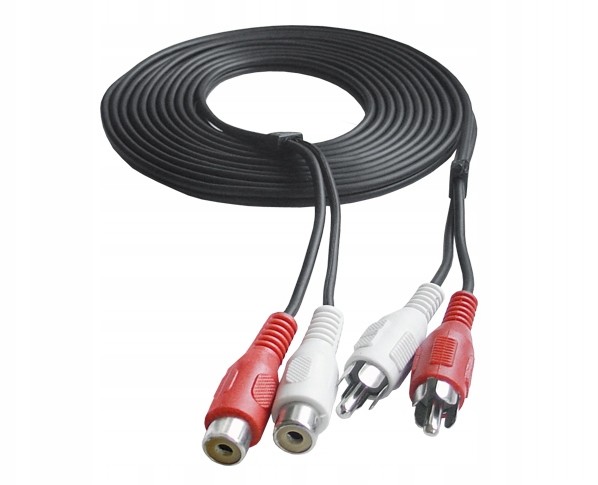 Kabel 2 Wtyki Rca Gniazda 5m Przewód Premium Długi