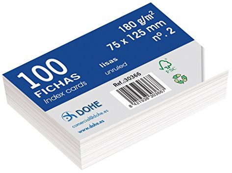 DOHE dohe 30366  Pack firmy 100 Chips gładkich białego kartonu fotograficznego, 180 G, nr 2, 75 X 125 MM 30366