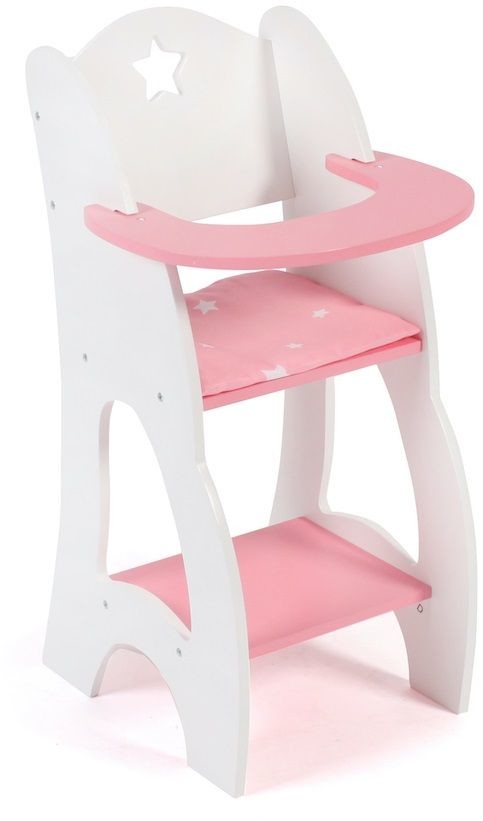 Bayer Chic krzesełko do karmienia dla lalki różowe gwiazdki