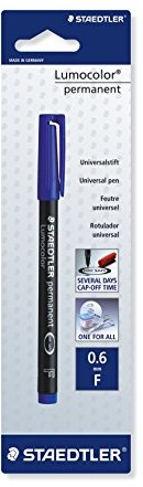 Staedtler 318  3 bkda Lumocolor pisak uniwersalny f-koronka około 0.6 MM, Permanent, 1 ST na blistrze, niebieski 318-3 BKDA