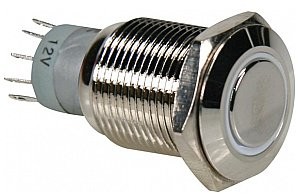 Velleman OKRĄGŁY METALOWY PRZEŁĄCZNIK SPDT 1NO 1NC - biały pierścień R1610W