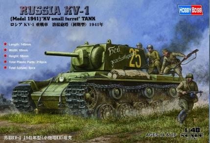 Фото - Збірна модель HobbyBoss Sowiecki czołg ciężki KV-1 model 1941, wersja z małą wieżą 84810 