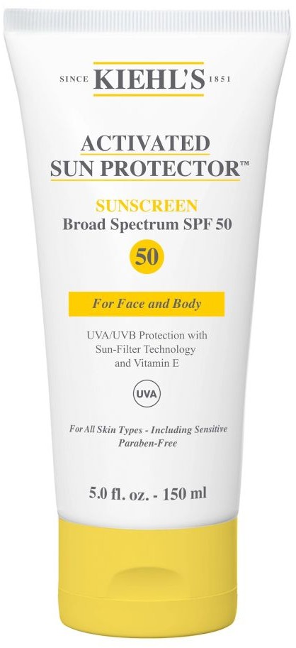 Kiehl's Kiehl's Activated Sun Protector SPF50 All Skin Types 150ml wodoodporny krem do opalania do twarzy i ciała dowszystkich rodzajów skóry