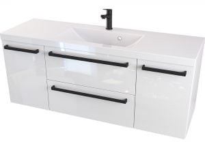 Furni Szafka z Umywalką ATHOS 120 cm D - Uchwyt Czarny Mat ATH UM 120 D UC