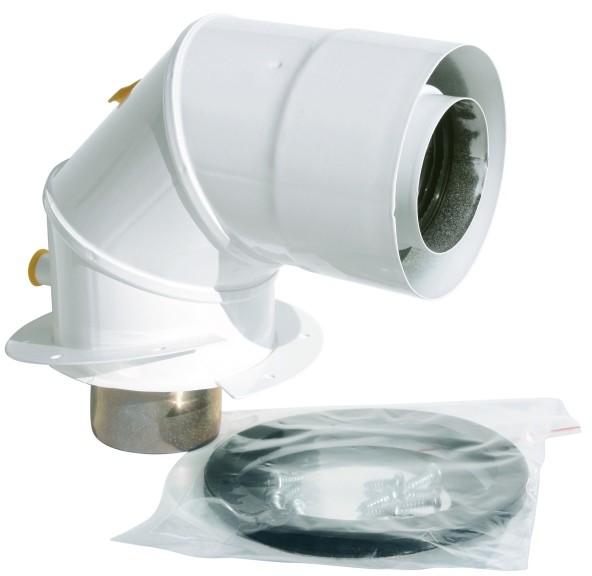 Spiroflex Adapter kolanowy 80/125 do kotłów kondensacyjnych Junkers midi biały SX-TD80/125AJCKCMB