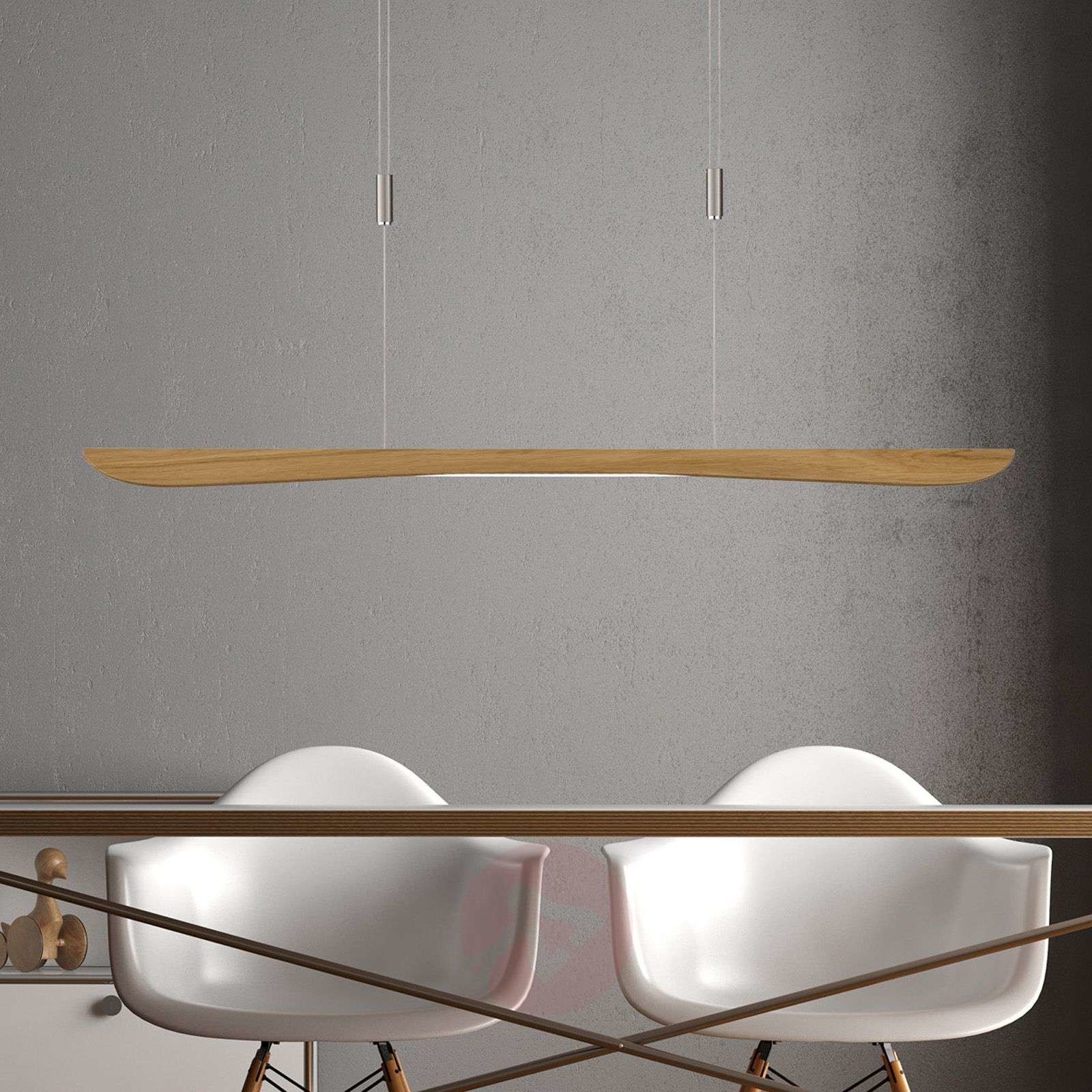 LUCANDE Lucande Hiba lampa wisząca LED dąb naturalny 118cm