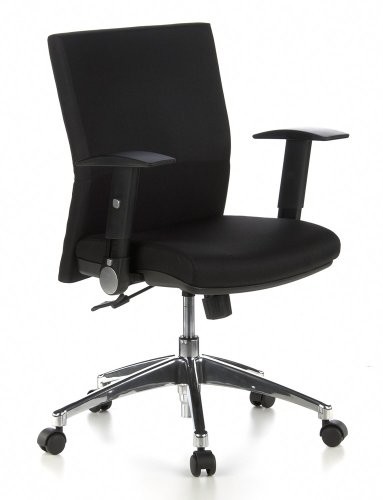 hjh OFFICE 653400 krzesło biurowe krzesło obrotowe Laguna Pro w kolorze czarnym, obrotowe krzesło biurowe z ergonomicznym o szerokim spektrum wyprofilowane siedzisko ze stabilnym oparciem, krzesło skł 653400