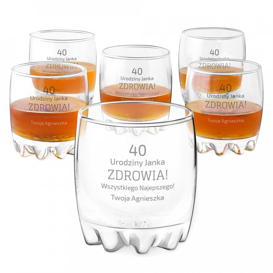 Murrano Szklanki grawerowane sylwana x6 z dedykacją dla niego na urodziny 6xSZS-023