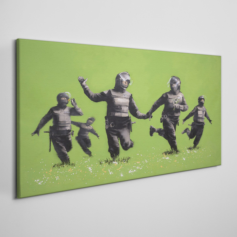 PL Coloray Obraz Canvas Banksy Zielony 140x70cm