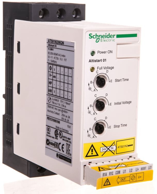 Schneider Electric Softstart 3-fazowy 380-415VAC 6A 1,5-3kW 400V Altistart ATS01N206QN