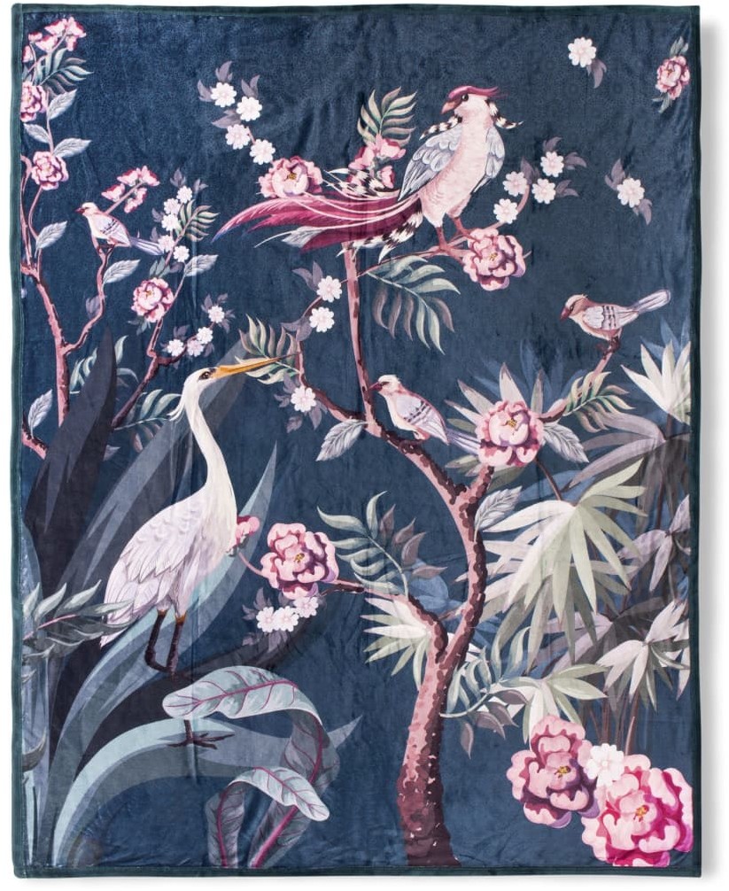 Muller Textiles Descanso Koc SARENZA, 130x160 cm, kolor ciemny morski