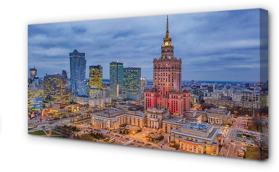 PL Tulup Obrazy na płótnie Warszawa Panorama zachód słońca 100x50cm