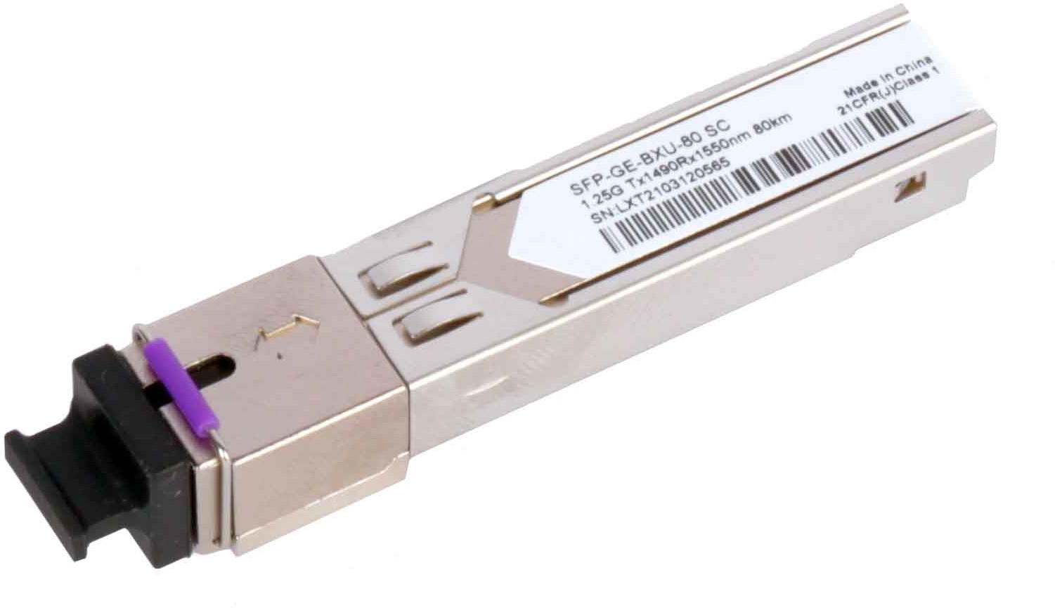 Option SFP WDM 1.25Gbps SM SC 24dB 80km TX1490 DDM