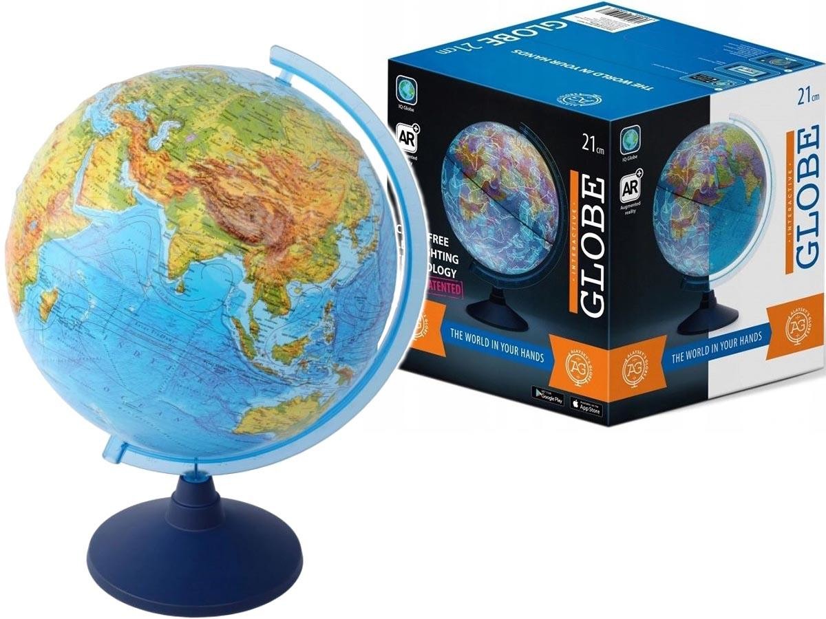 Globus Interaktywny 21 cm z Mapą Fizyczną i Polityczną oraz Aplikacją SZ-73075