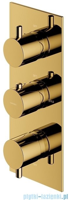 Omnires Y bateria podtynkowa termostatyczna 3-wyjściowa element natynkowy złoty Y1238/KROGL |