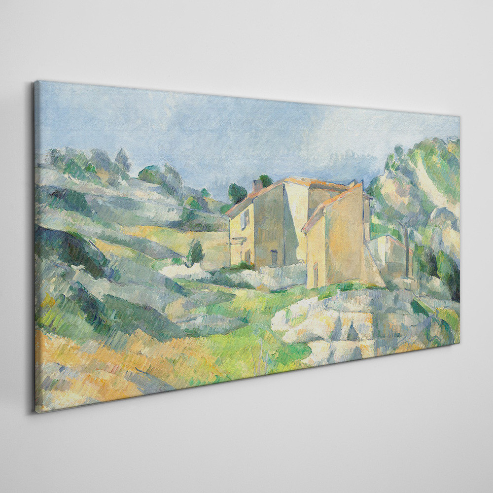 PL Coloray Obraz na Płótnie Domy Malarstwo 140x70cm