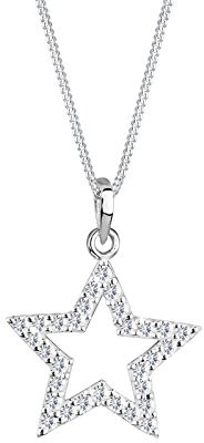 Elli 0111280711_45 naszyjnik damski z wisiorkiem z gwiazdkami, srebro 925, kryształ biały Swarovski ze szlifem brylantowym 0111280711_45