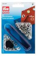 PRYM Oczka fi4mm Srebrne 50szt przyrząd PRYM 5009