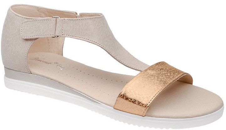 Kornecki VERONII Sandały damskie VERONII 5208 Beżowe Złote 29385