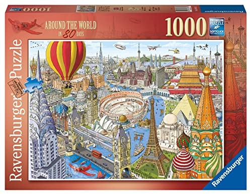 Ravensburger 16961 Around The World in 80 Days 1000 elementów puzzli dla dorosłych i dzieci w wieku od 12 lat, wielokolorowe 16961