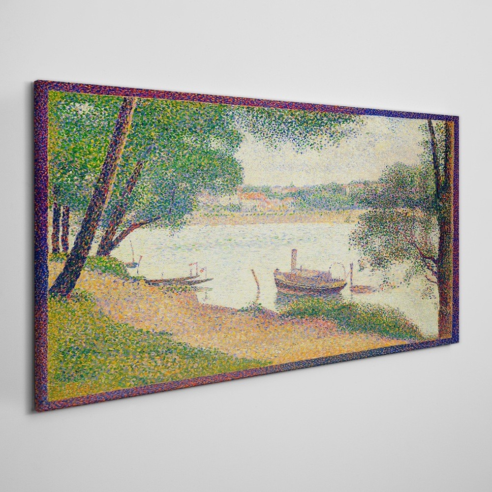 PL Coloray Obraz Canvas Rzeka krajobraz z a Seurat 100x50cm