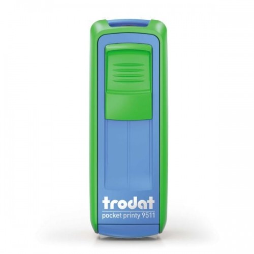 Trodat Pieczątka 9511 POCKED PRINTY zielono niebieska - poduszka czarna 38x14mm /TRE_9511ZINIWCA/ UN368-4