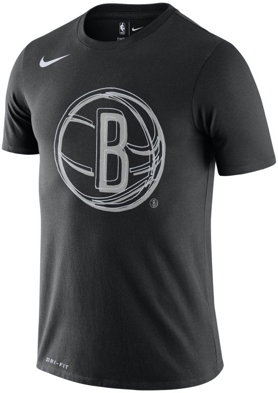 Nike T-shirt męski NBA Dri-FIT Brooklyn Nets Logo - Czerń BV8097-010