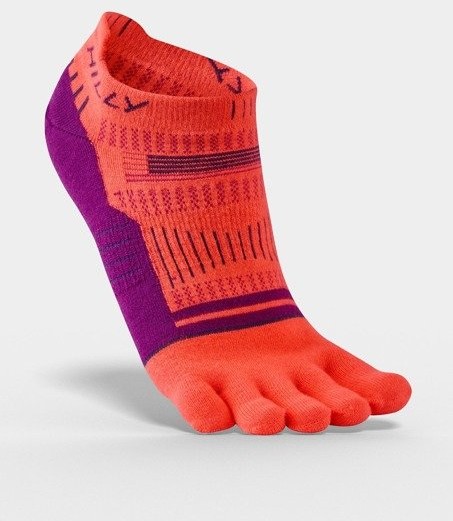 HILLY Skarpetki damskie do biegania z palcami TOE SOCKLET pomarańczowo-fioletowe