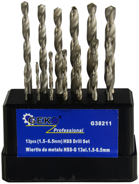 HSS Zestaw Wierteł Wiertła Metalu 13szt 1,5-6,5MM