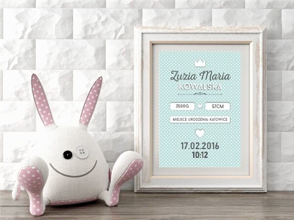 Deco-wall metryczka dla dziewczynki 11