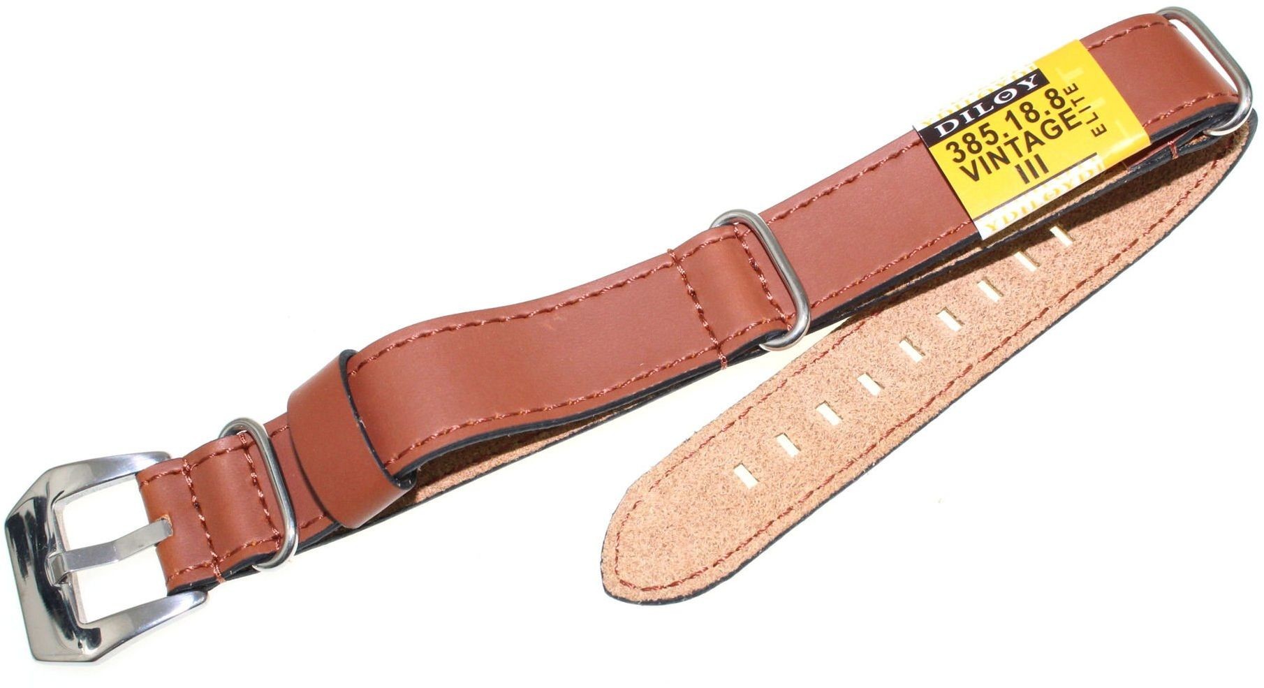 Diloy Skórzany pasek do zegarka 18 mm 385.18.8