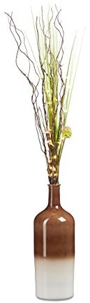 Relaxdays dekoracyjny wazon w modnym stylu retro, dno, z typowym kolorystycznym, w kształcie butelki, w 2 rozmiarach, brązowy/biały 10020395_60