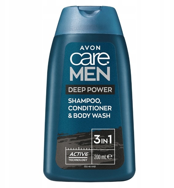 Avon Żel do mycia ciała i włosów Care Men z węglem